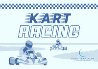 Go Kart Racing Postcard Image Preview