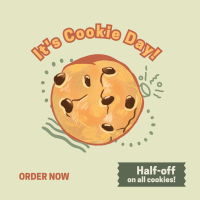 Cookie Day Illustration Instagram Post Design