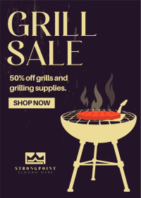 Fiery Hot Grill Poster Design