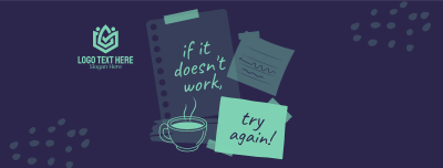 Post it Motivational Notes Facebook cover Image Preview