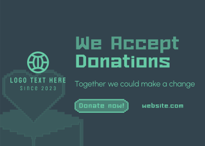 Pixel Donate Now Postcard Image Preview