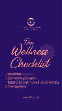 Wellness Checklist YouTube short Image Preview