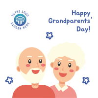 Grandparents Day Illustration Greeting Instagram Post Design