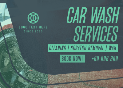 Auto Clean Car Wash Postcard Image Preview