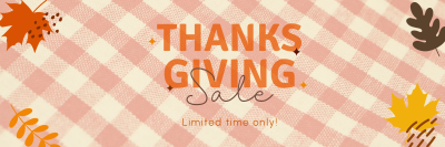 Thanksgivings Checker Pattern Twitter header (cover) Image Preview