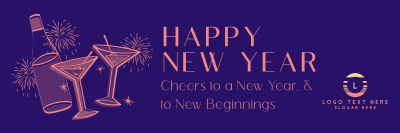 New Year Cheers Twitter header (cover) Image Preview