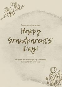 Flower Grandparent's Day Flyer Design