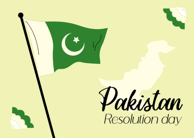 Pakistan Day Flag Postcard Image Preview