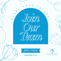 Floral Now Hiring Instagram Post Design