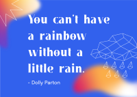 Little Rain Quote Postcard Design