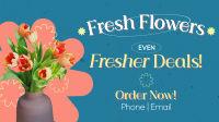 Fresh Flowers Sale Facebook Event Cover Design