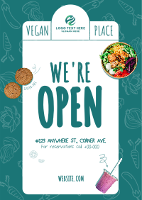 Vegan Monoline  Now Open Poster Preview