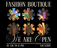 Quirky Boutique Business Hours Facebook Post Design