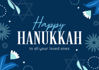 Elegant Hanukkah Night Postcard Image Preview