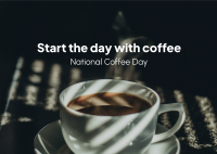 Start with Coffee Postcard Design