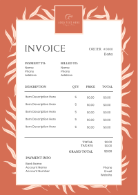 Wispy Leaves Invoice Design