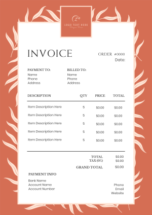 Wispy Leaves Invoice Image Preview