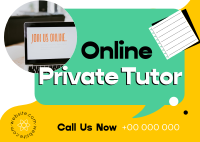 Online Private Tutor Postcard Image Preview