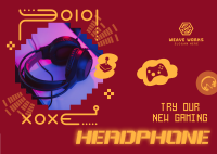 Gaming Headphone Accessory Postcard Image Preview