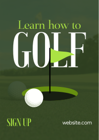 Minimalist Golf Coach Poster Design