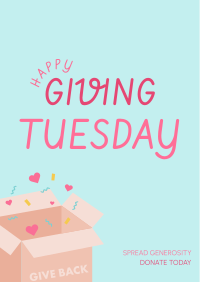 Cute Giving Tuesday Poster Design