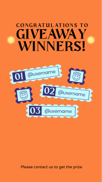 Giveaway Winners Stamp Facebook Story Design