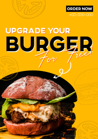 Free Burger Upgrade Flyer Design