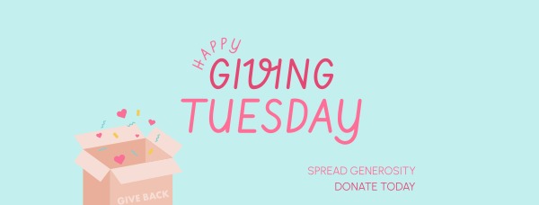 Cute Giving Tuesday Facebook Cover Design Image Preview