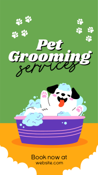 Dog Bath Grooming Instagram story Image Preview