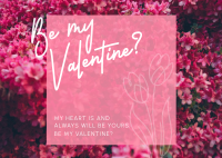 Sweet Pink Valentine Postcard Design