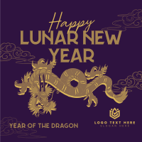 Lunar Year Chinese Dragon Instagram Post Design