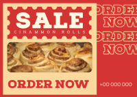 Cinnamon Rolls Sale Postcard Image Preview