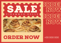 Cinnamon Rolls Sale Postcard Design