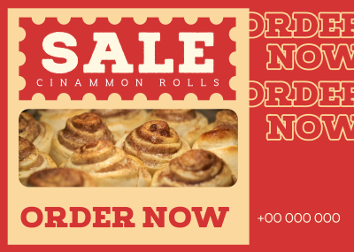 Cinnamon Rolls Sale Postcard Image Preview