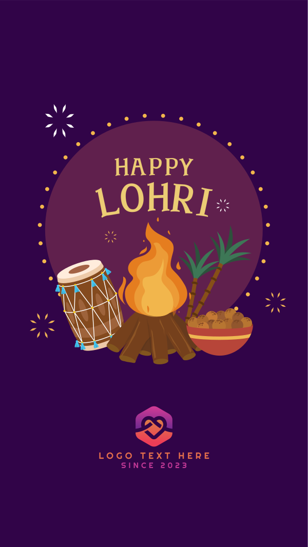 Lohri Badge Facebook Story Design Image Preview