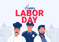 Happy Labor Day Postcard Image Preview