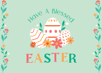 Floral Easter Postcard Image Preview