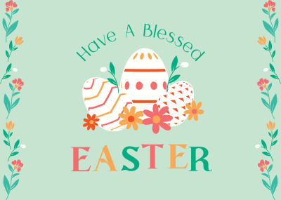 Floral Easter Postcard Image Preview