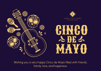 Bright and Colorful Cinco De Mayo Postcard Design