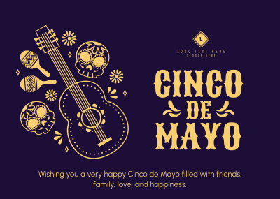 Bright and Colorful Cinco De Mayo Postcard Image Preview