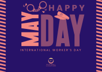 Worker's Day Event Postcard Design