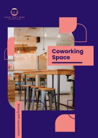Coworking Curve and Point Poster Design