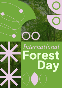 Geometric Shapes Forest Day Flyer Image Preview