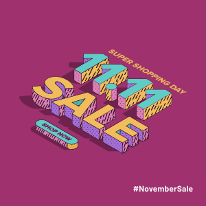 11.11 Sale Neon Instagram post Image Preview