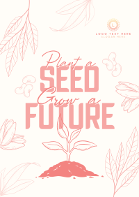 Earth Day Seed Planting Poster Design