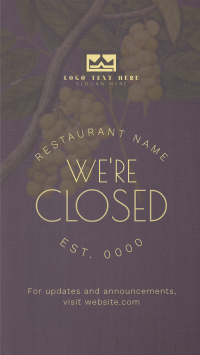 Rustic Closed Restaurant Instagram reel Image Preview