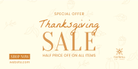 Thanksgiving Line Art Sale Twitter post Image Preview