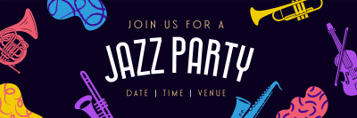 Groovy Jazz Party Twitter header (cover) Image Preview