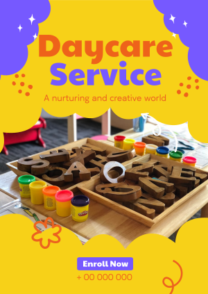 Cloudy Daycare Service Poster Image Preview