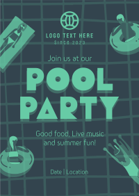 Exciting Pool Party Poster Design